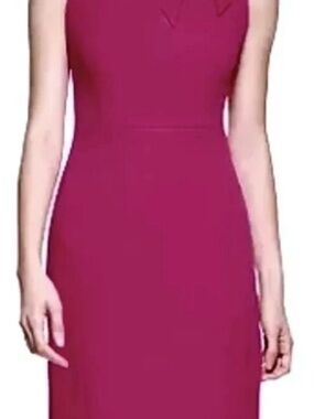 Calvin Klein Fitted Sleeveless Midi Dress in Berry